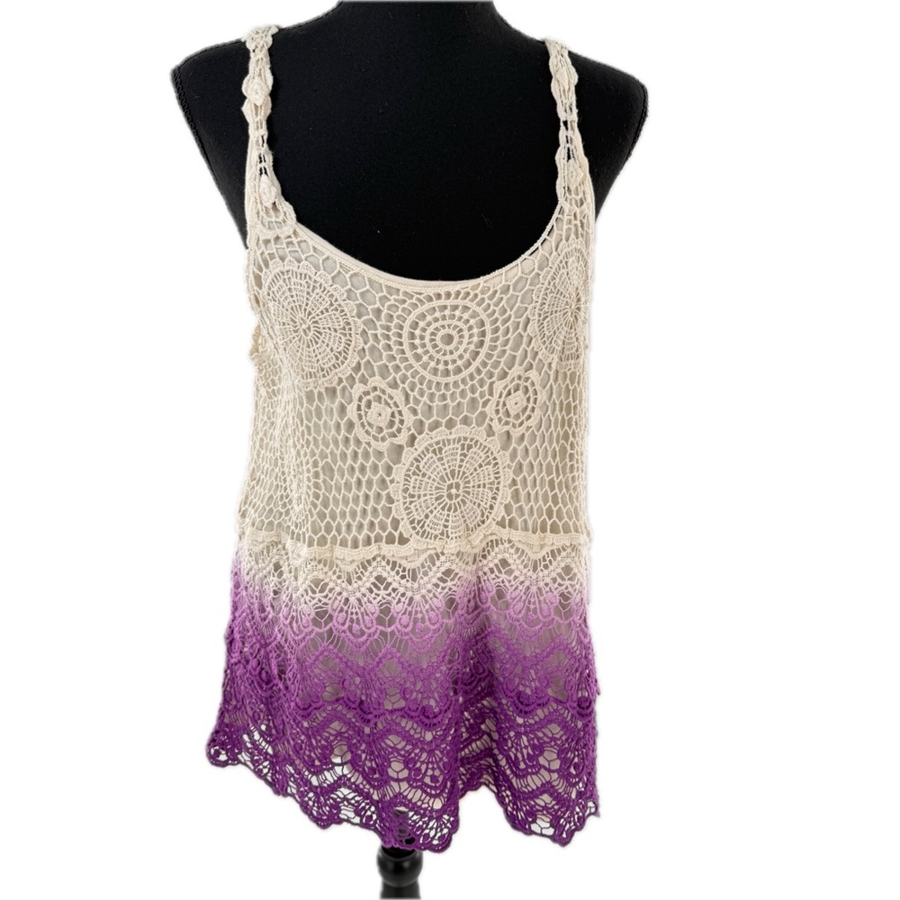 INC International Concepts Crochet Lace Ombre Dye Tank Top 2-Piece Set Size XL*